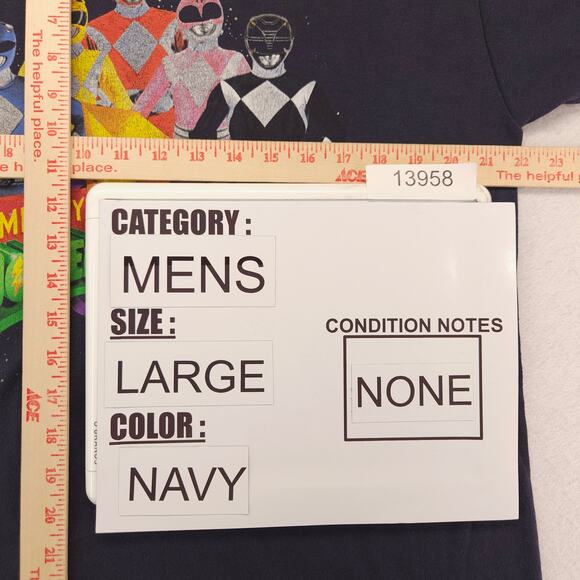 Mighty Morphin Power Rangers Casual Graphic Pullover T Shirt Mens Size L Navy - Picture 7 of 9